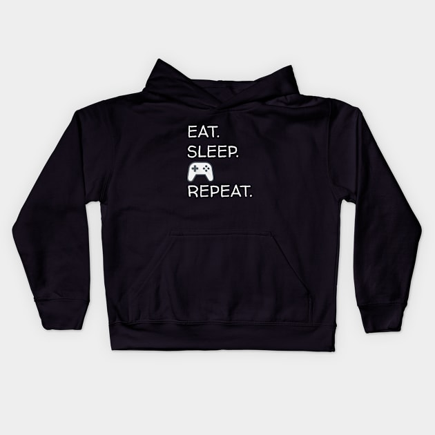 Eat Sleep Game Repeat, Funny Gaming Gift, Gamer Gift, Video Game, Kids Women Men Kids Hoodie by NooHringShop